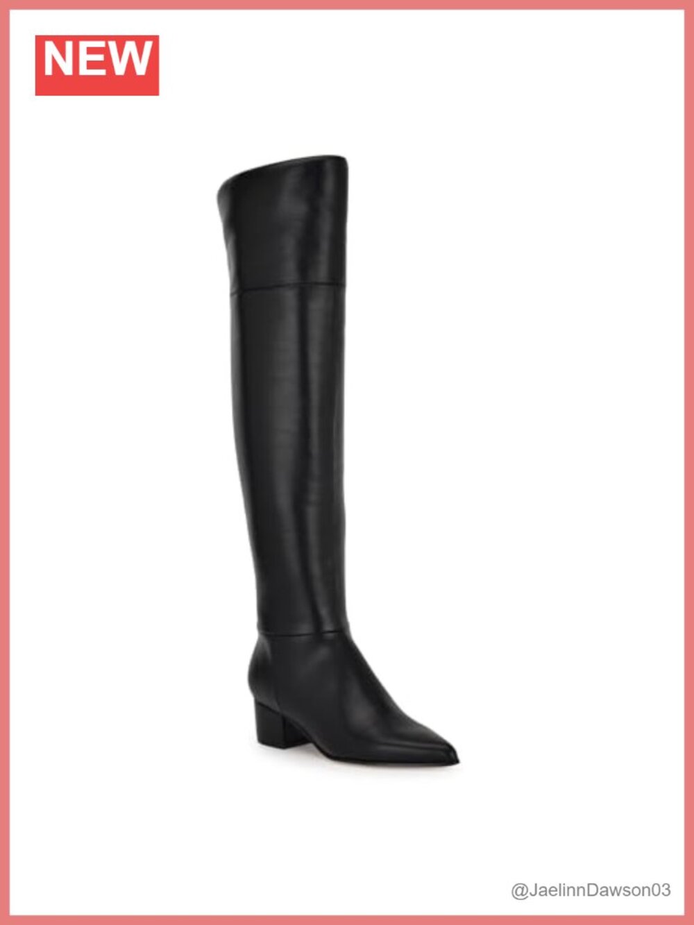 Nine West Women's Over-the-Knee Faux Leather Block Heel Boots Zip Closure
